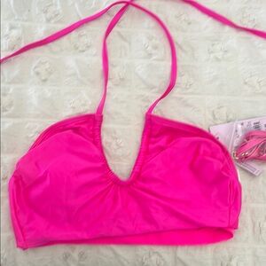 Vibrant Pink Halter Bikini Top